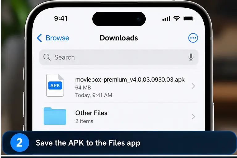 MovieBox for iPhone: Can You Use MovieBox on iOS? 17 MovieBox APK saved in the iPhone Files app