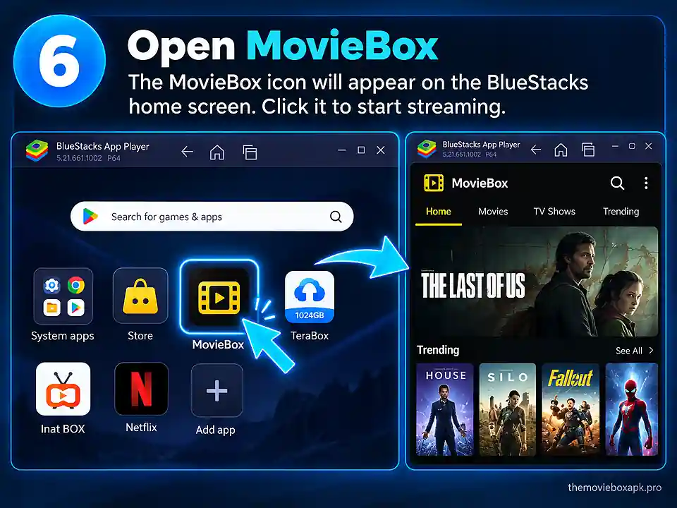 MovieBox for PC: How to Use MovieBox on Windows 12 Open MovieBox in BlueStacks after installing the APK on PC